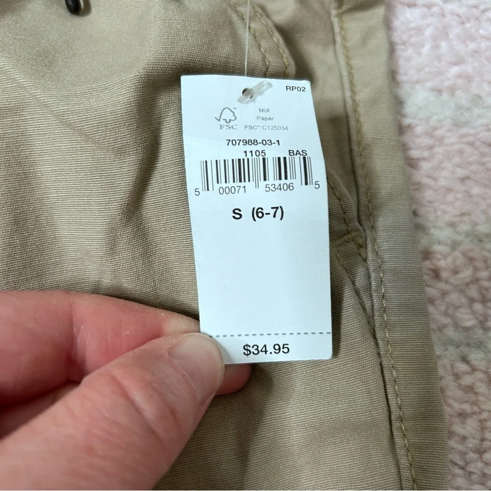 NWT‎ GAP Kids Khaki Elastic Waist Jogger Pants Size Small 6/7 Preppy Neutral